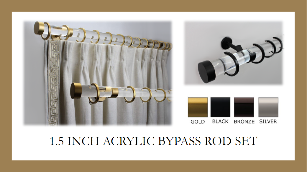 1.5 Inch Diameter - Acrylic Rod Set With Bypass Brackets and Rings
